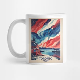 Toronto Ontario Canada Starry Night Aurora Boreal Vintage Poster Tourism Mug